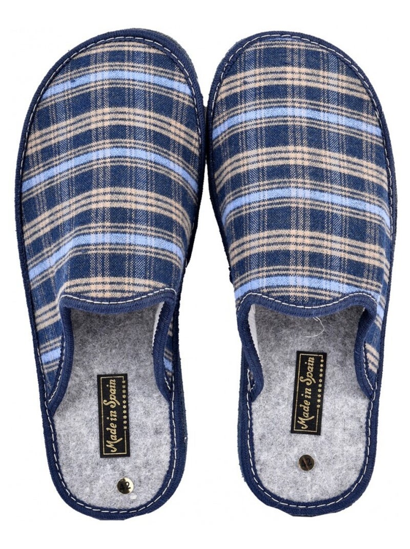Pantofola UOMO Mule JACQUARD Blu marino - Kiabi
