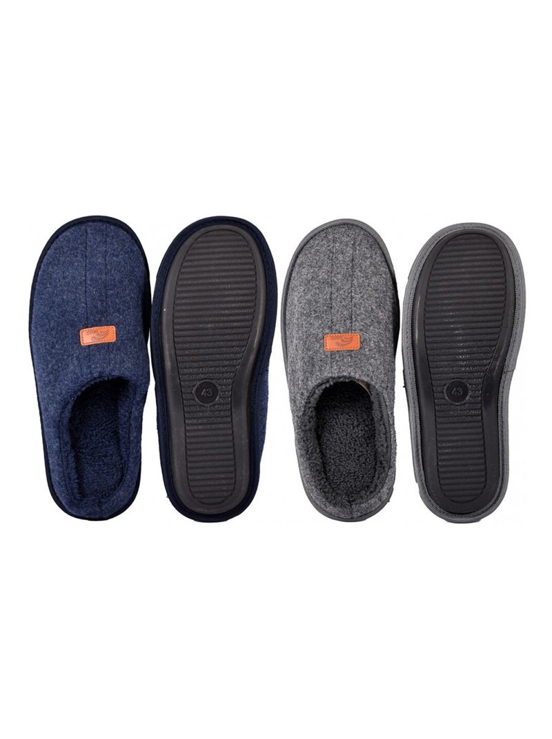 Pantofola UOMO SCAMOSCIATO Confezione da 2 Multicolore - Kiabi