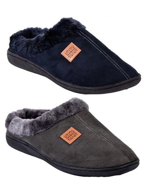 Pantofola UOMO SCAMOSCIATO Confezione da 2 - Kiabi