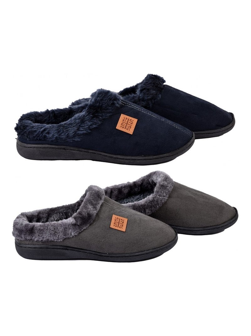 Pantofola UOMO SCAMOSCIATO Confezione da 2 Multicolore - Kiabi