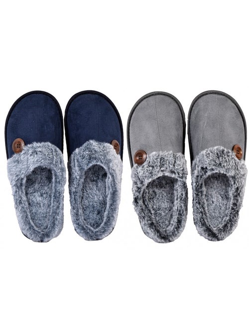 Pantofola UOMO SCAMOSCIATO Confezione da 2 - Kiabi