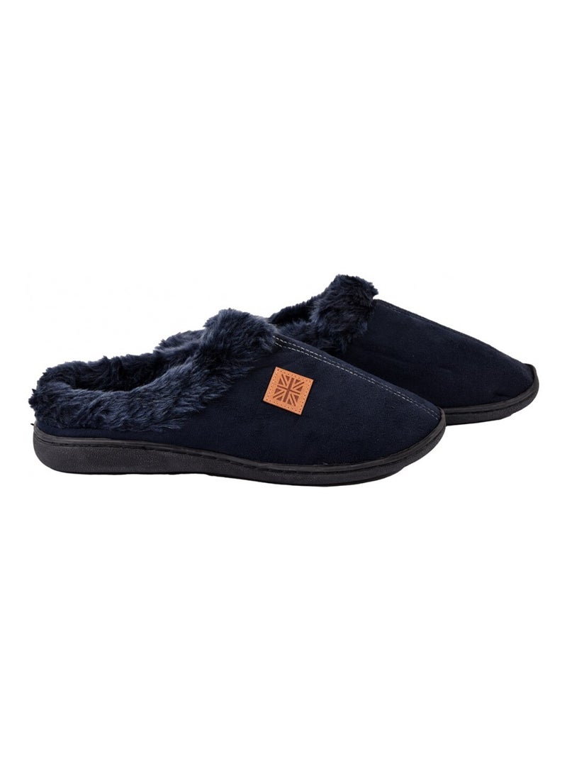 Pantofola uomo scamosciato SUEDINE Blu marino - Kiabi