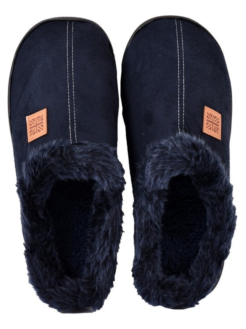 Pantofola uomo scamosciato SUEDINE Blu marino - Kiabi
