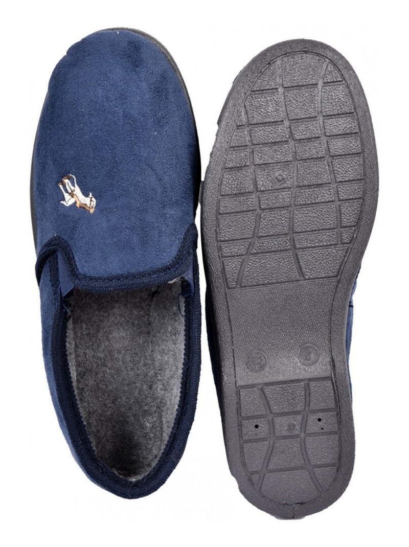 Pantofola UOMO SUEDINE PREMIUM Blu marino - Kiabi
