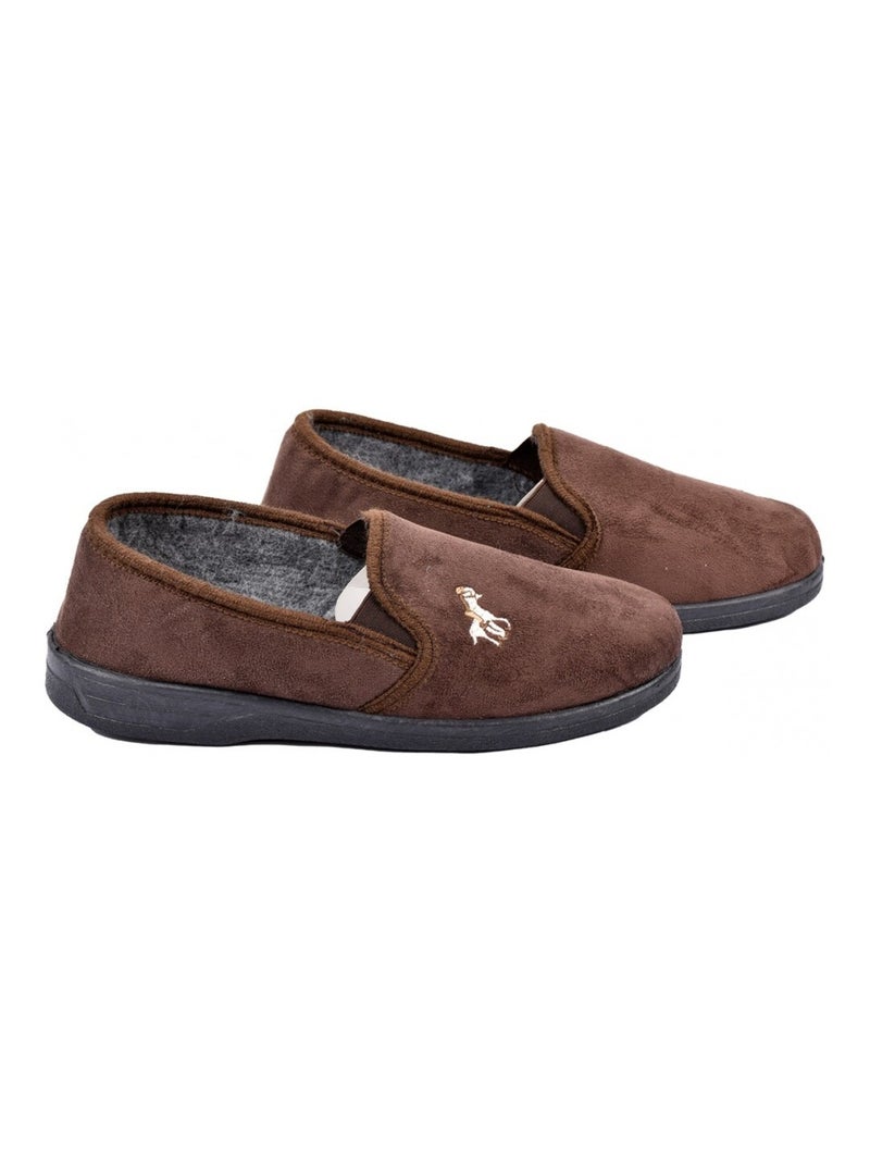 Pantofola UOMO SUEDINE PREMIUM Marrone - Kiabi