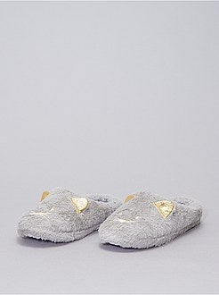 Pantofole a mules in maglia peluche - Kiabi