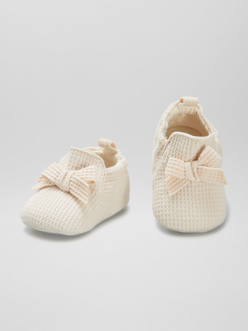 Pantofole a nido d'ape BIANCO - Kiabi