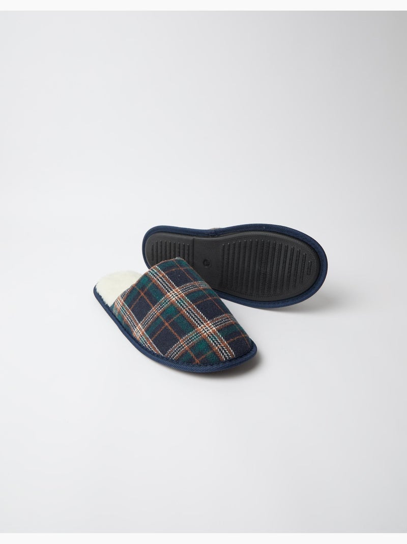 Pantofole a quadri da camera da letto, mo fashion Blu - Kiabi
