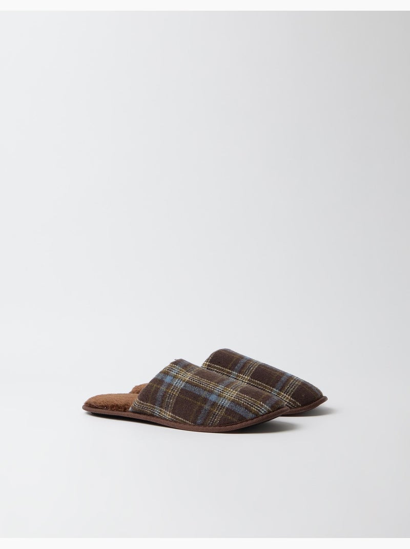 Pantofole a quadri da camera da letto, mo fashion Marrone - Kiabi