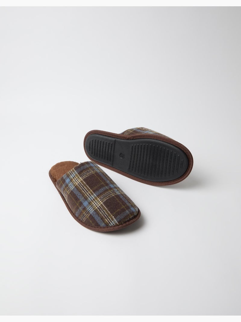 Pantofole a quadri da camera da letto, mo fashion Marrone - Kiabi