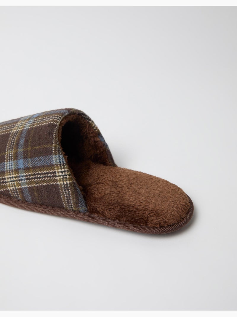 Pantofole a quadri da camera da letto, mo fashion Marrone - Kiabi