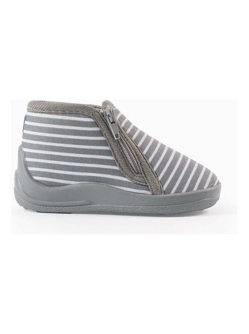 Pantofole a righe con zip - Kiabi
