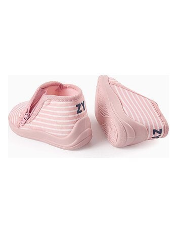 Pantofole a righe con zip