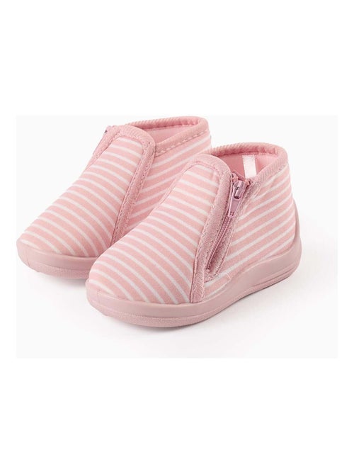 Pantofole a righe con zip - Kiabi