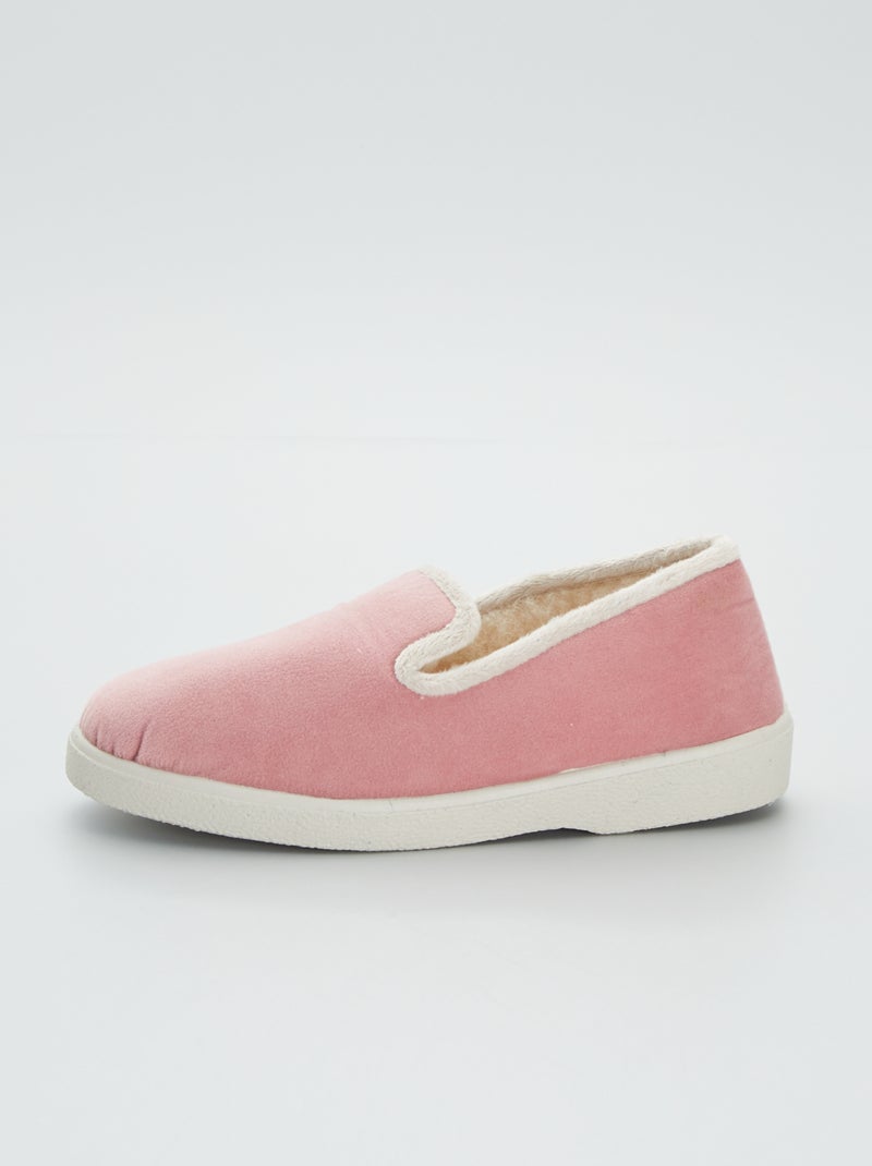 Pantofole a scarpetta in velluto rosa - Kiabi