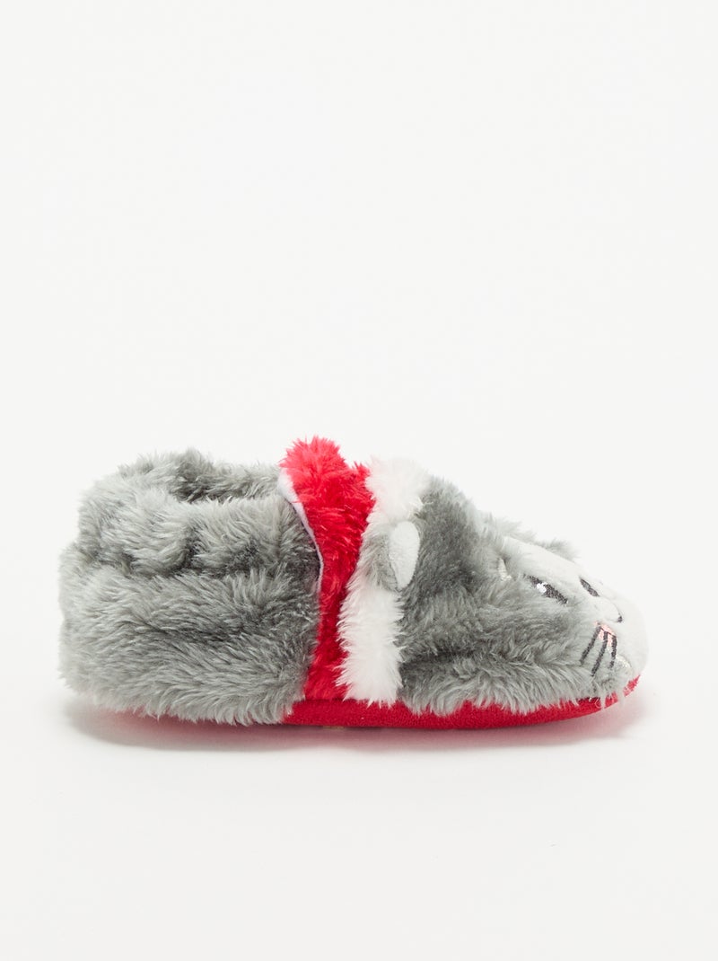 Pantofole a stivaletto animali 'Natale' Grigio - Kiabi