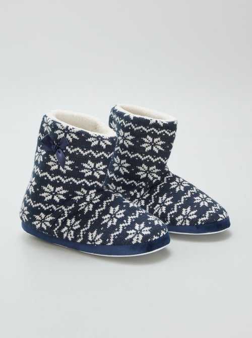 Pantofole a stivaletto con motivo jacquard - Kiabi