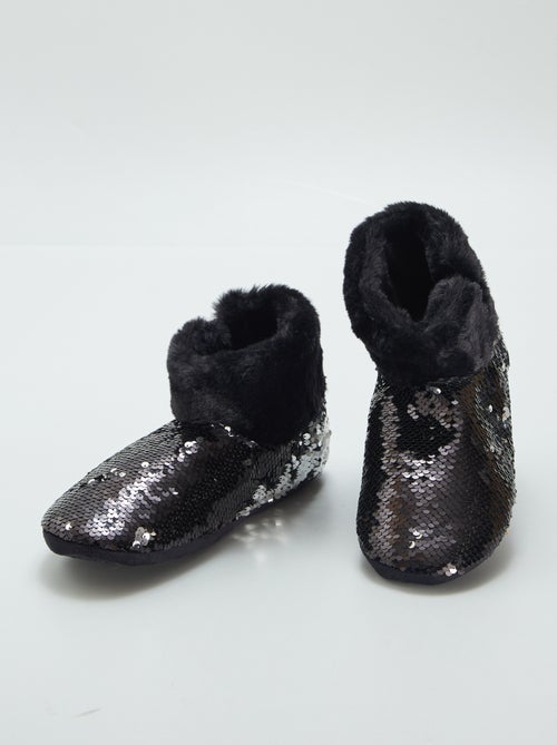 Pantofole a stivaletto con paillettes - Kiabi