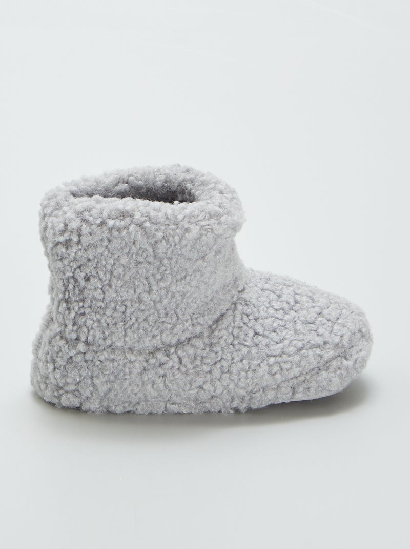 Pantofole a stivaletto effetto montone GRIGIO - Kiabi