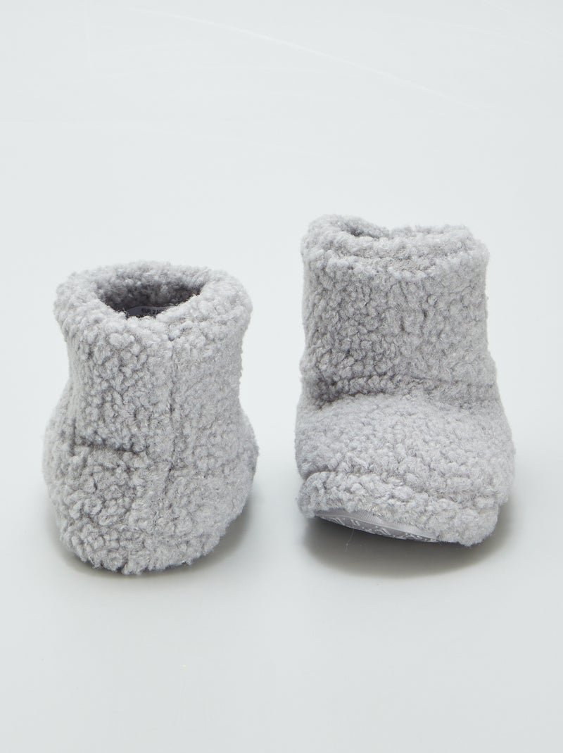 Pantofole a stivaletto effetto montone GRIGIO - Kiabi