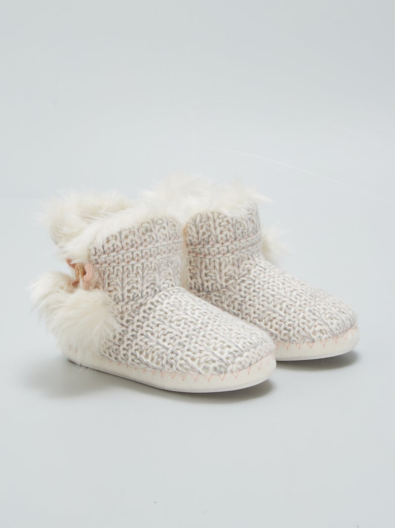 Pantofole a stivaletto foderate BEIGE - Kiabi
