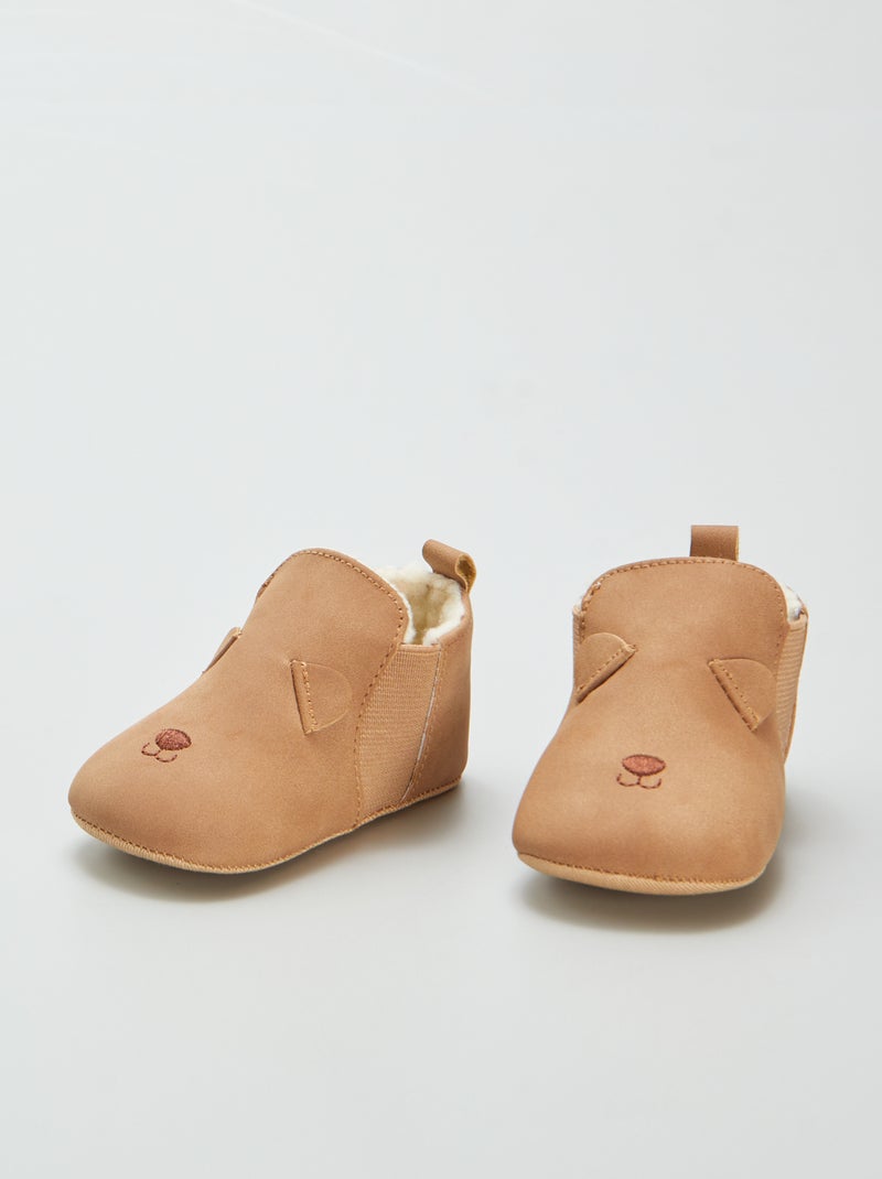 Pantofole a stivaletto foderate con animali MARRONE - Kiabi