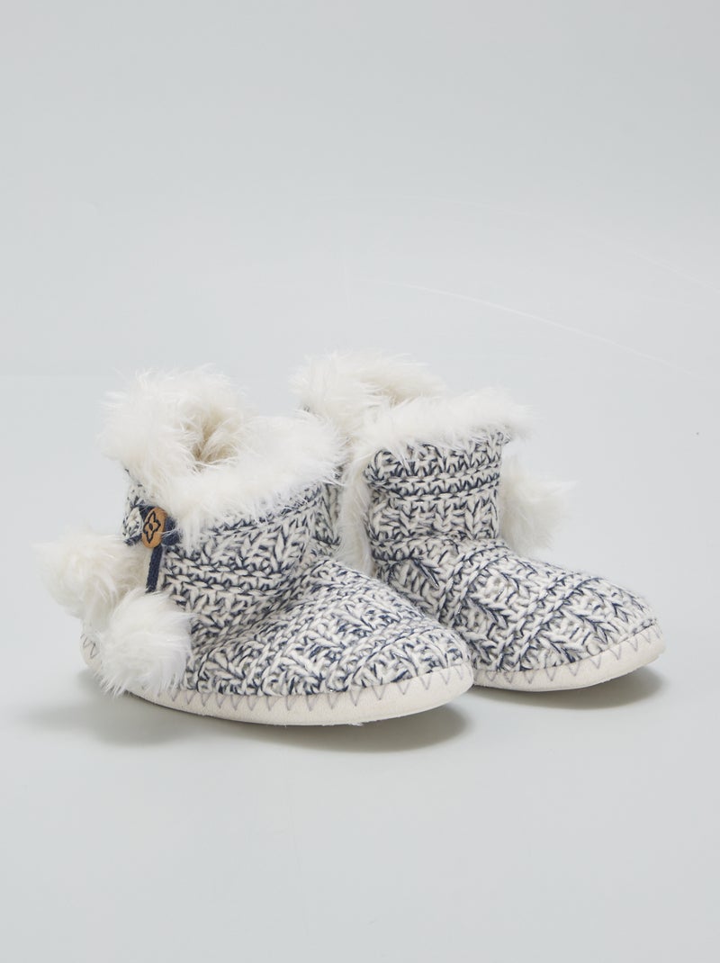 Pantofole a stivaletto foderate GRIGIO - Kiabi
