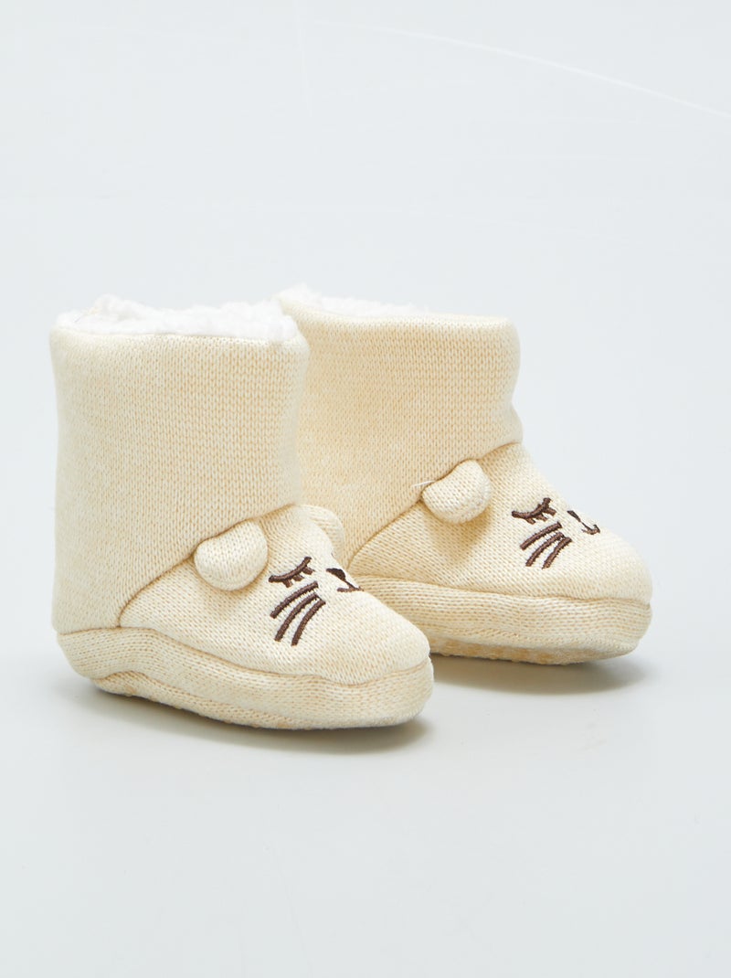 Pantofole stivaletto bianco/rosso Harry