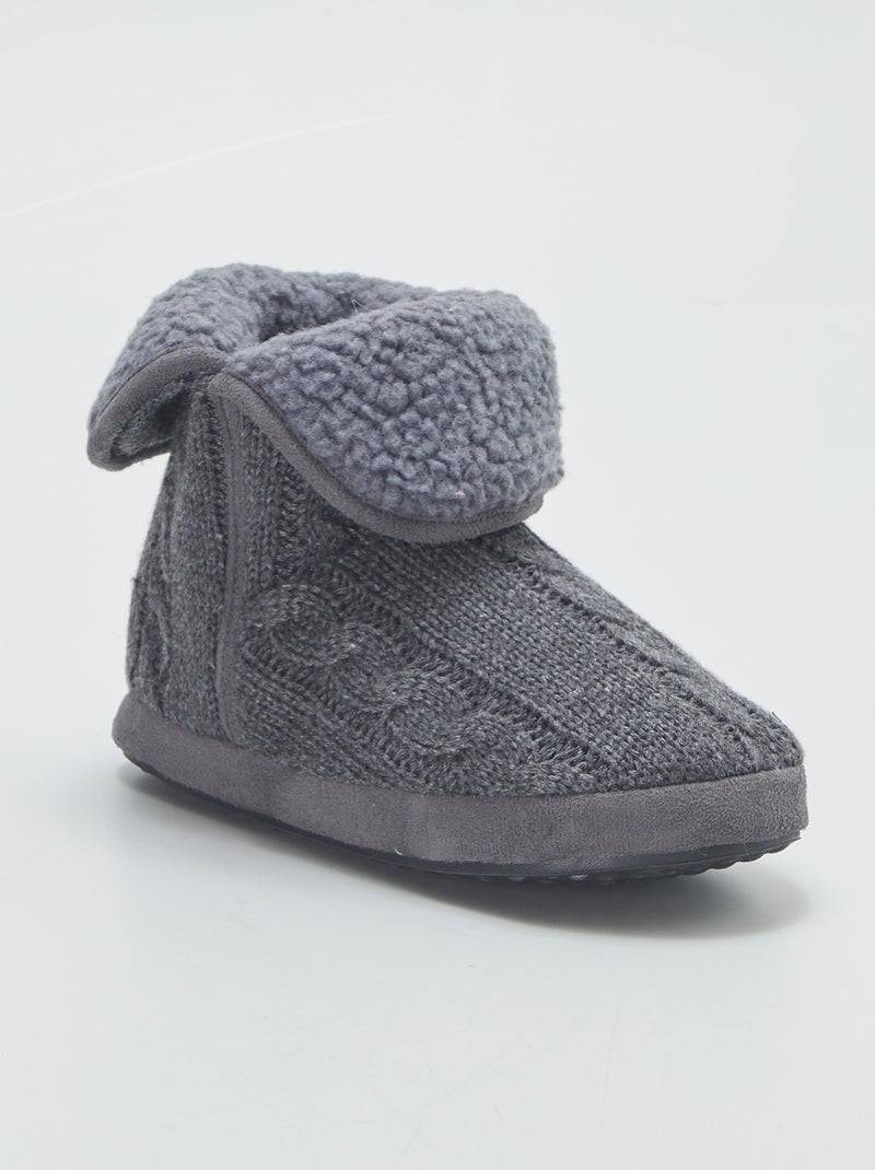 Pantofole a stivaletto imbottite GRIGIO - Kiabi