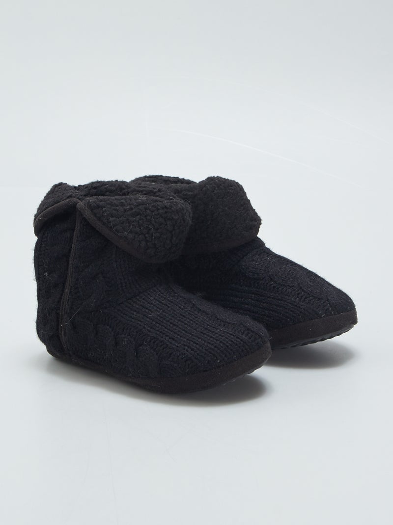 Pantofole a stivaletto imbottite NERO - Kiabi