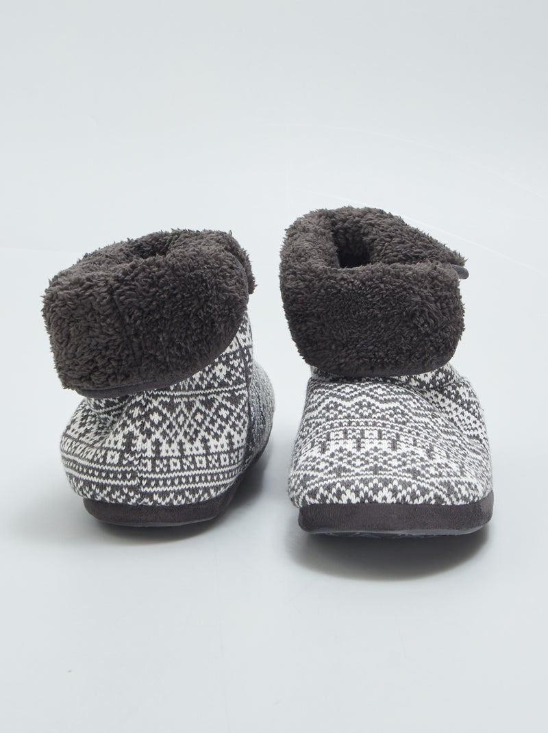 Gaorui - Pantofole A Stivaletto Da Ragazza, Sintetico, Fodera In Pelliccia, Suola In Gomma, Stringate, Tacco Piatto 3.5 Cm