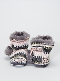 Pantofole a stivaletto in maglia - Kiabi