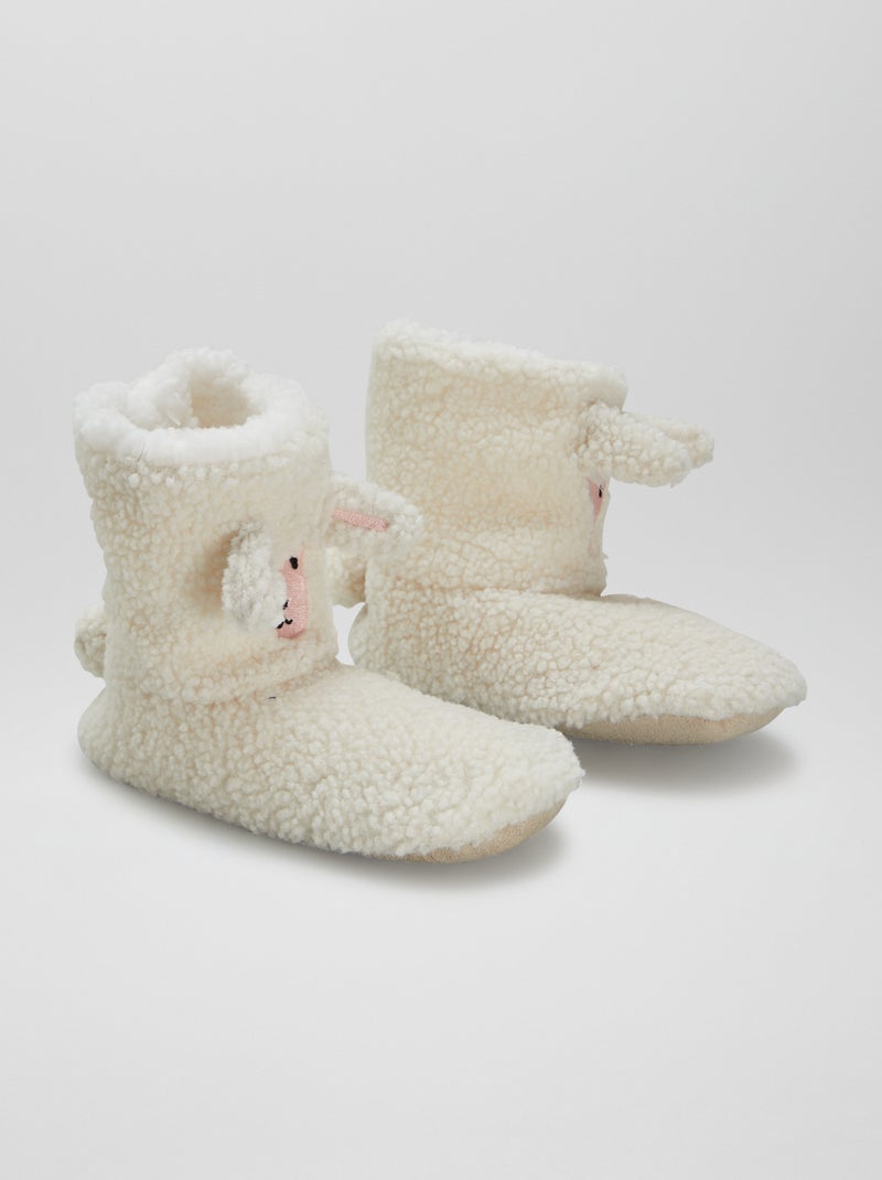 Pantofole a stivaletto in sherpa BEIGE - Kiabi