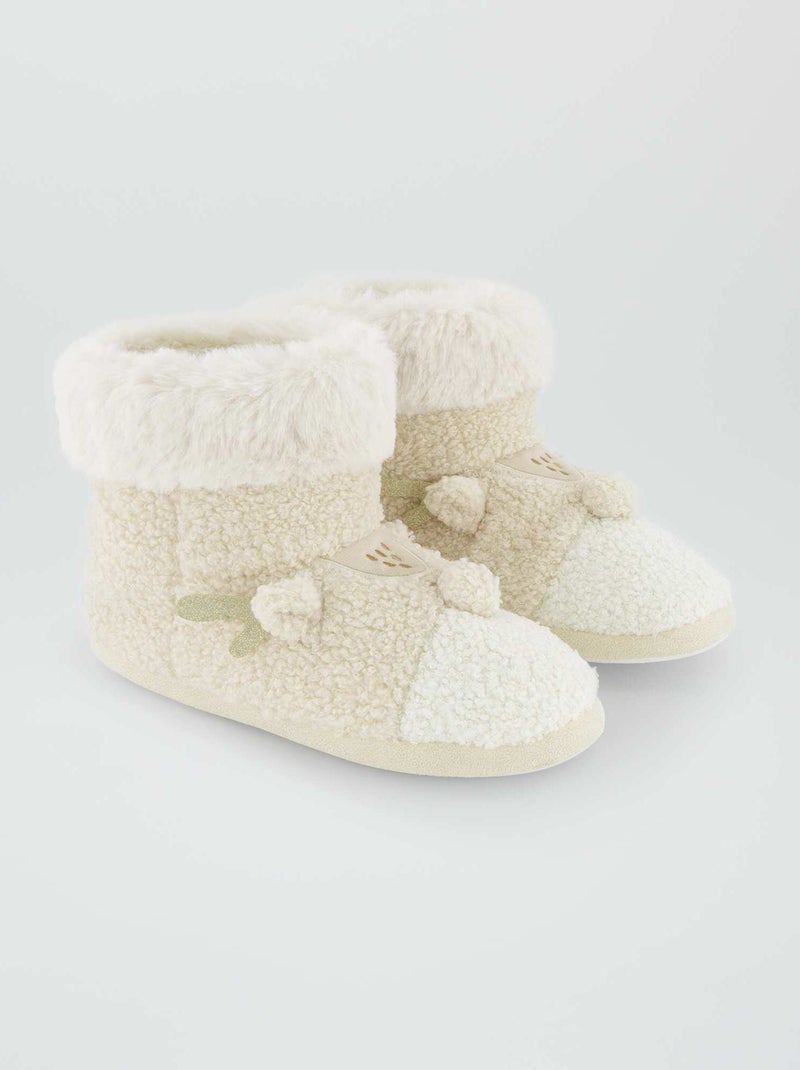 Pantofole a stivaletto 'Renna di Natale' BEIGE - Kiabi