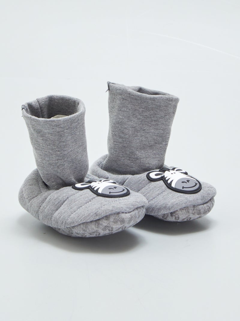 Pantofole a stivaletto 'zebra' GRIGIO - Kiabi