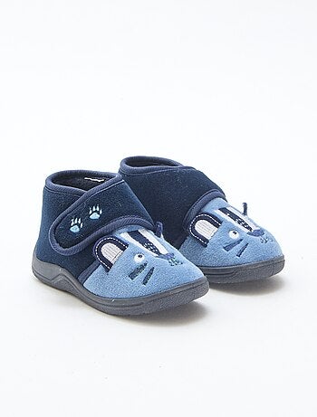 Pantofole alte animate con velcro