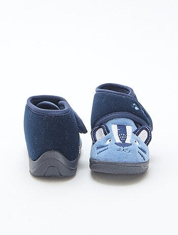 Pantofole alte animate con velcro