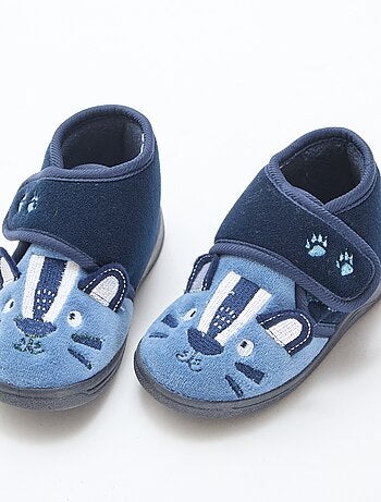 Pantofole alte animate con velcro