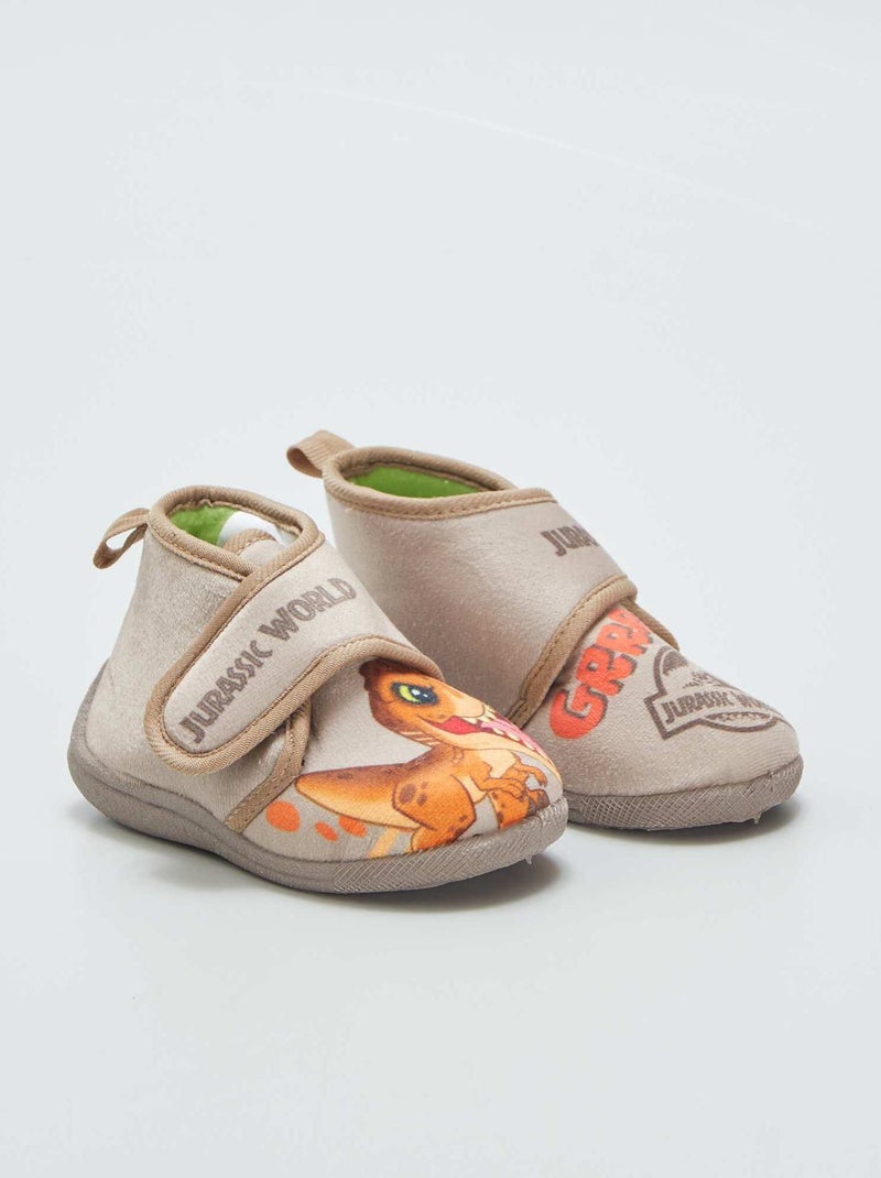 Pantofole alte con chiusura a strappo 'Jurassic World' MARRONE - Kiabi