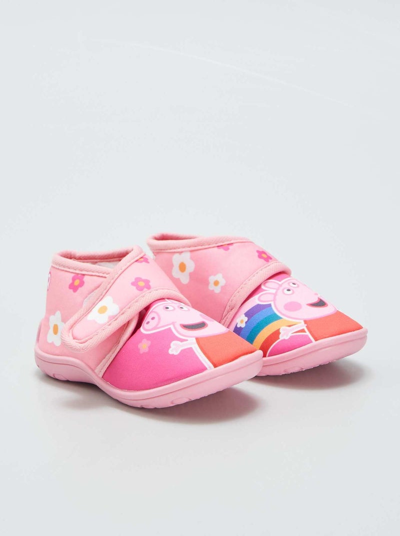 Pantofole alte con chiusura a strappo 'Peppa Pig' ROSA - Kiabi
