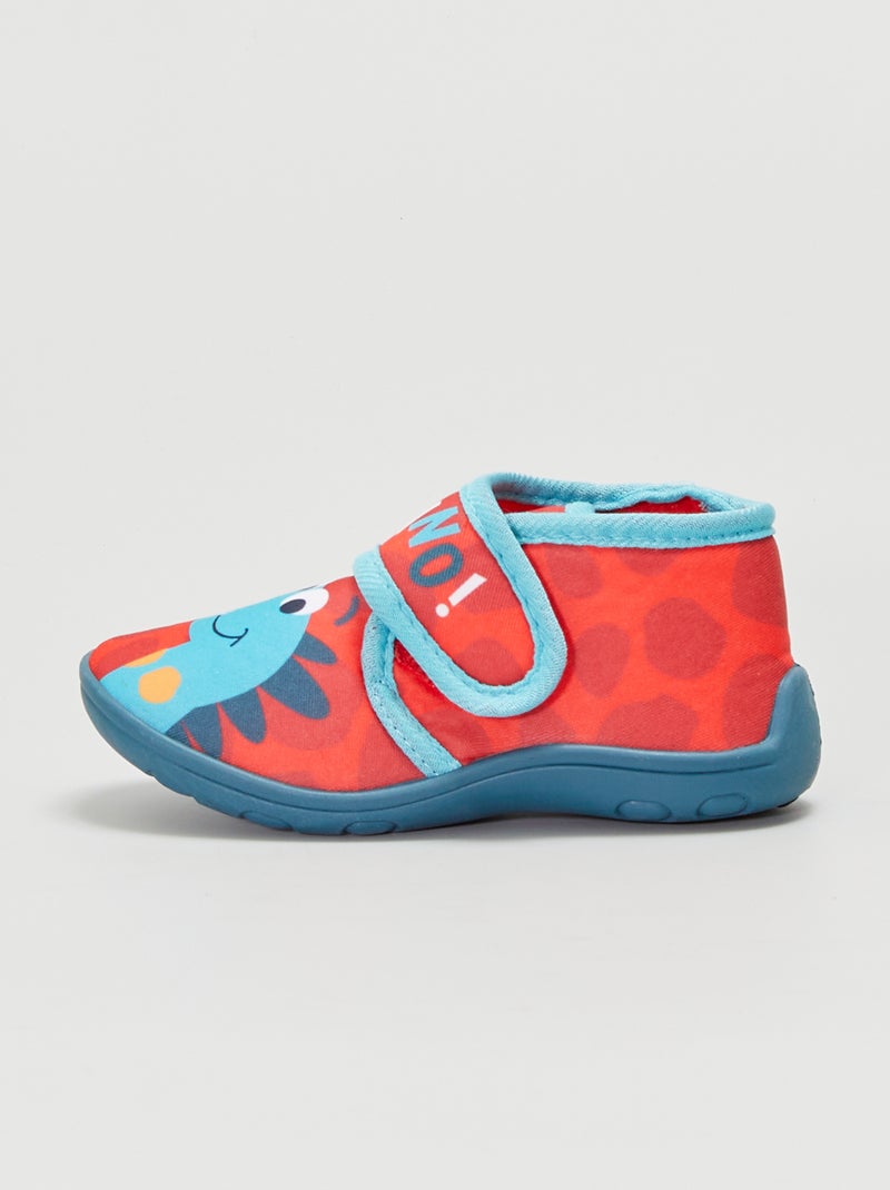 Pantofole alte 'dinosauri' rosso - Kiabi
