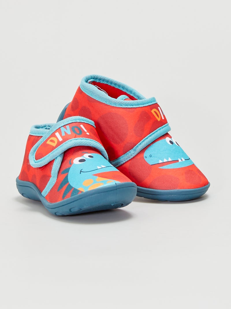 Pantofole alte 'dinosauri' - rosso - - 10.00