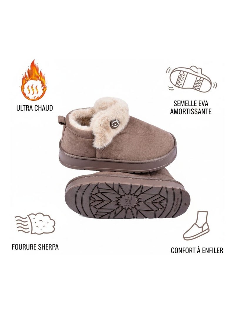 Pantofole alte uomo MU10162 Marrone - Kiabi