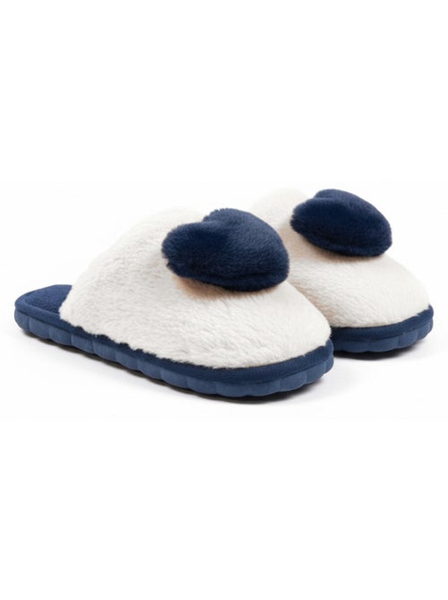 Pantofole aperte donna ozabi pelliccia sintetica cuore 3d - Kiabi