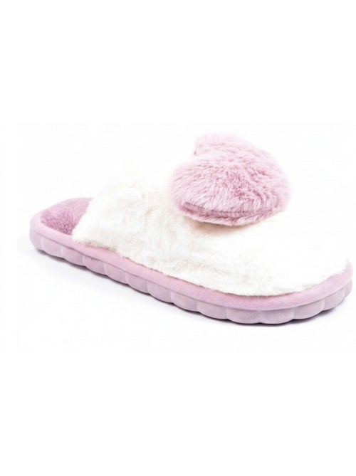 Pantofole aperte donna ozabi pelliccia sintetica cuore 3d - Kiabi