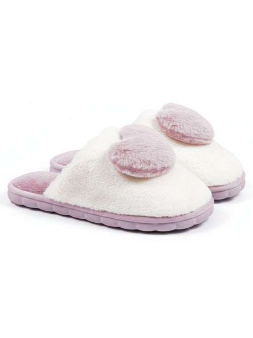 Pantofole aperte donna ozabi pelliccia sintetica cuore 3d - Kiabi