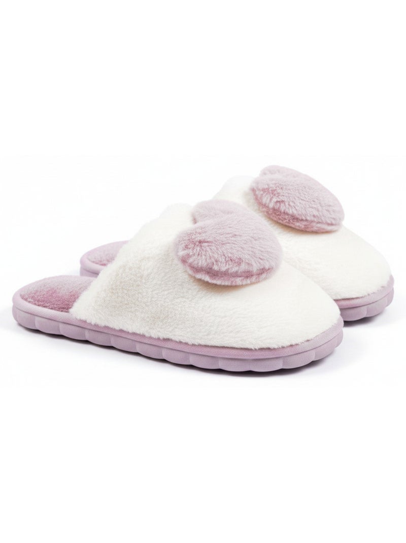 Pantofole aperte donna ozabi pelliccia sintetica cuore 3d Lilla chiaro - Kiabi