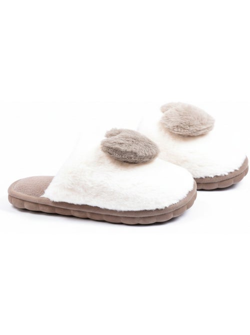Pantofole aperte donna ozabi pelliccia sintetica cuore 3d - Kiabi Pantofole aperte donna ozabi pelliccia sintetica cuore 3d - Kiabi