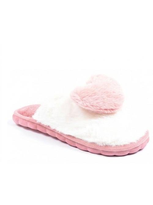 Pantofole aperte donna ozabi pelliccia sintetica cuore 3d - Kiabi
