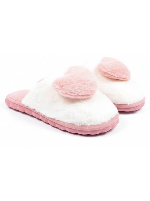 Pantofole aperte donna ozabi pelliccia sintetica cuore 3d - Kiabi
